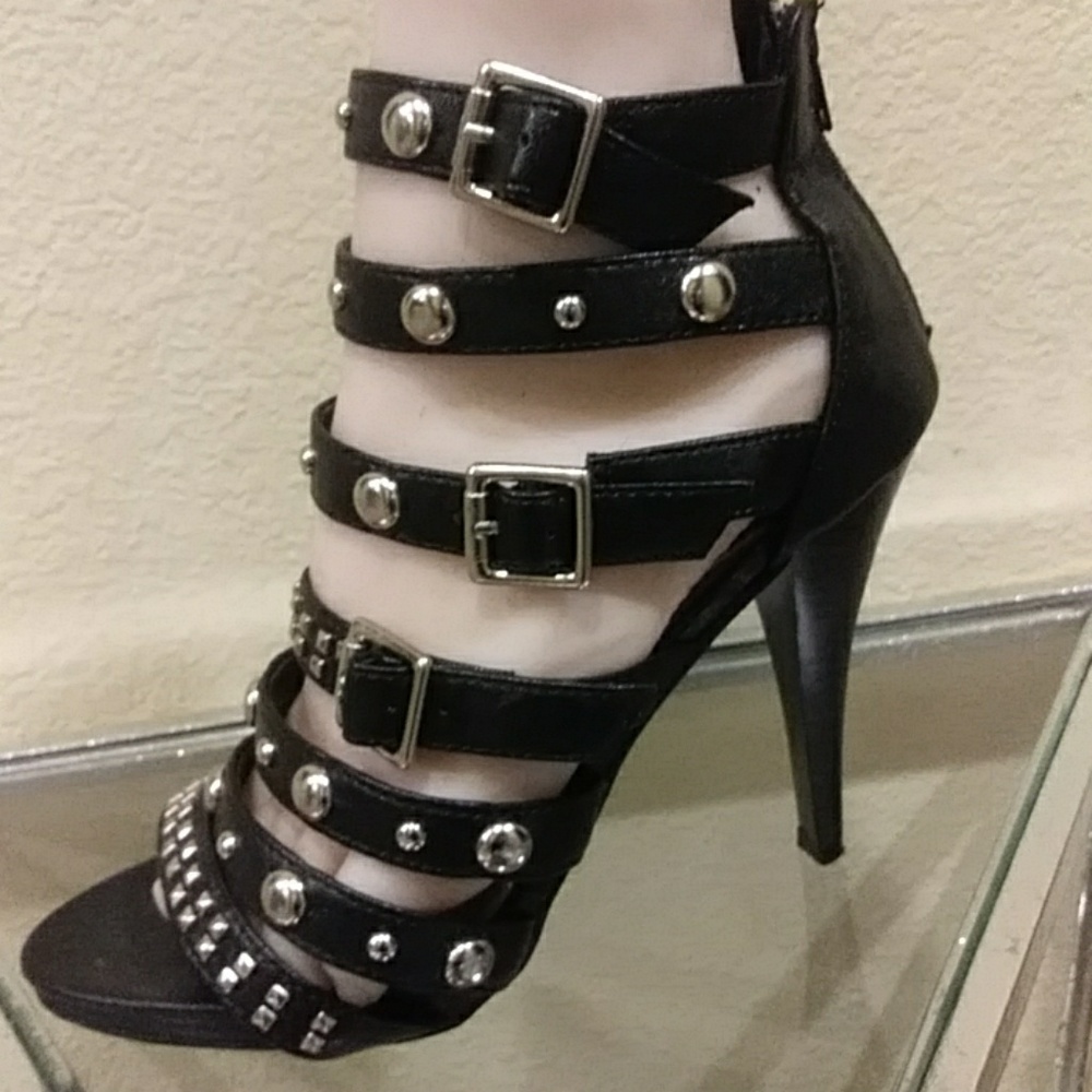 Black and metal heels